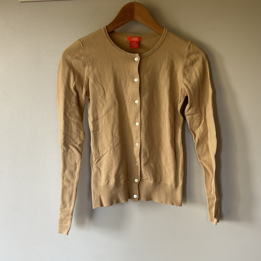 Joe Fresh Women’s Extra Small Neutral Tan Cardigan | Minimalist Office Casual